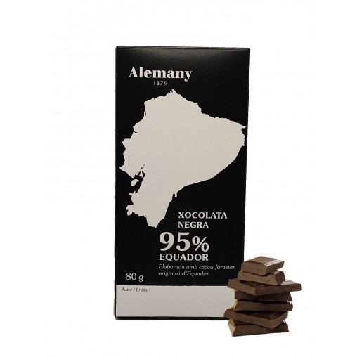 Chocolate negro vegano cacao del Equador 95% | Alemany 1879