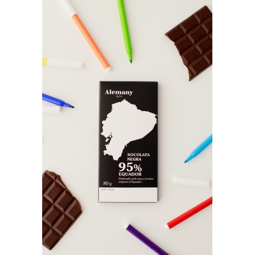 Chocolate negro cacao del Equador 95% | Tienda Online Alemany