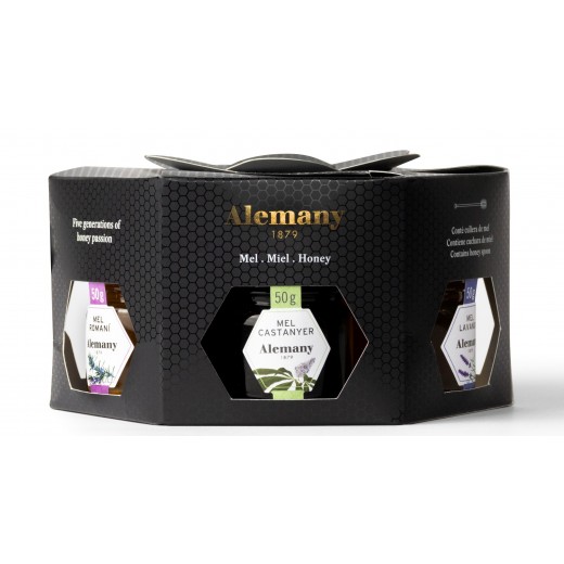 Miel Alemany Estuche Premium Hexagonal 6x50g | Regalos Originales