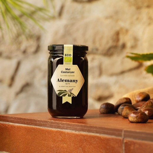 Mel de castanyer ecològica de 500 g.