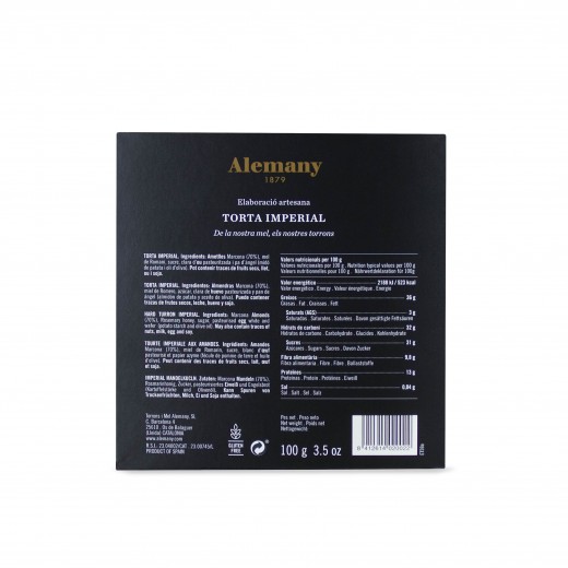 Torta imperial de Almendra 100g Alemany | Información Nutricional