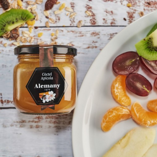 Mel amb pol·len, gelea reial i pròpolis per combinar amb fruita | Comprar mel online