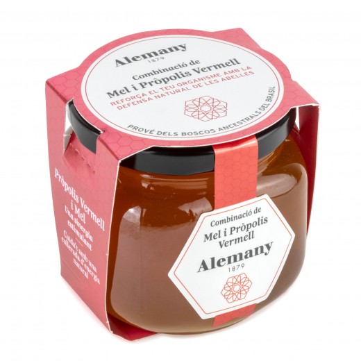 Mel amb pròpolis vermell Alemany 250g detall